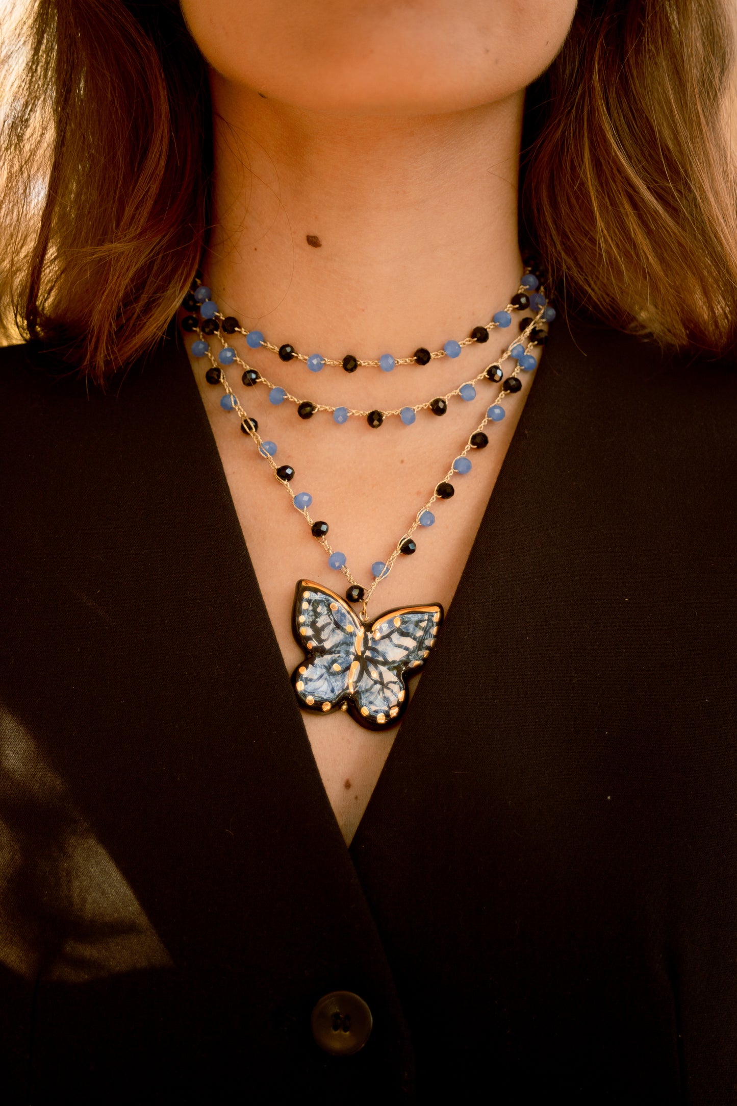 Collar Mariposa Azul