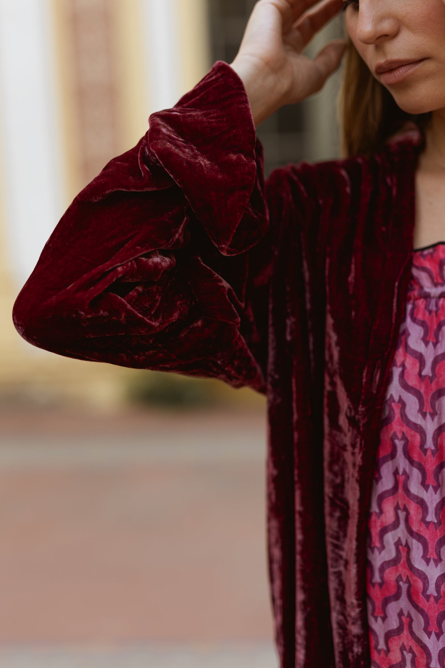 Chaqueta Terciopelo de Seda Guinda