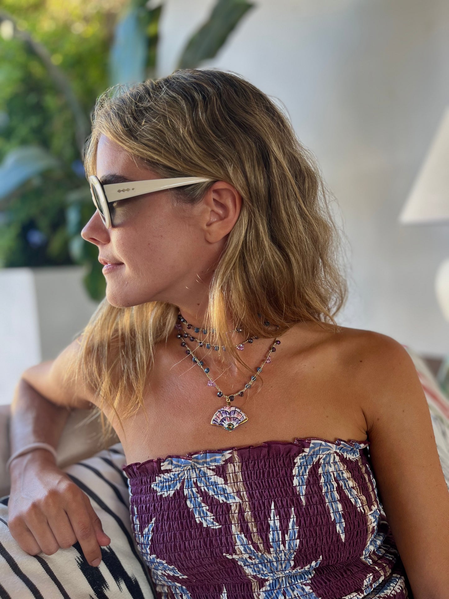 Collar Abanico Lila