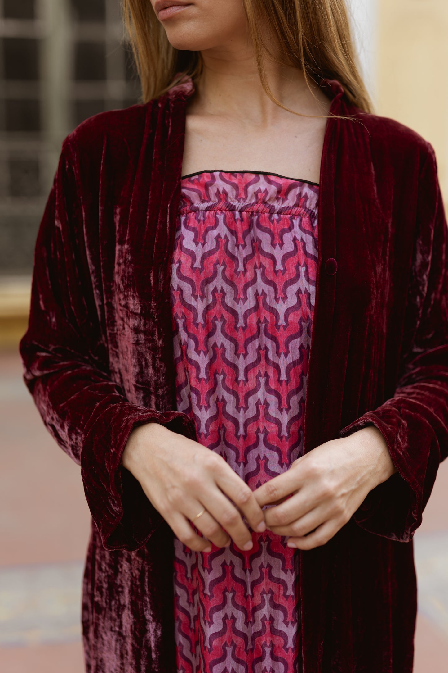 Chaqueta Terciopelo de Seda Guinda