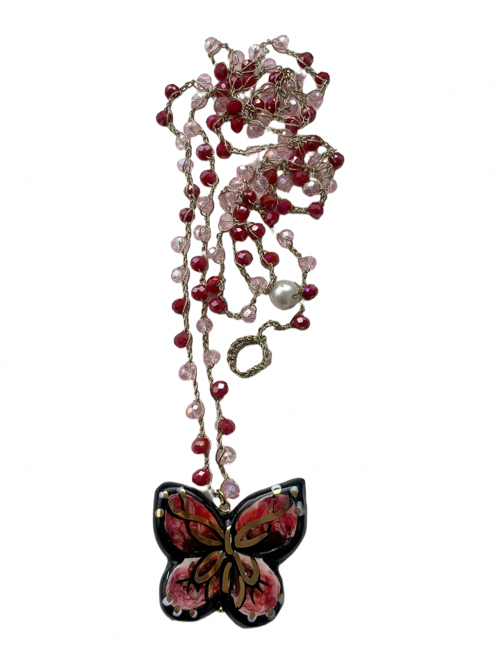 Collar Mariposa Roja
