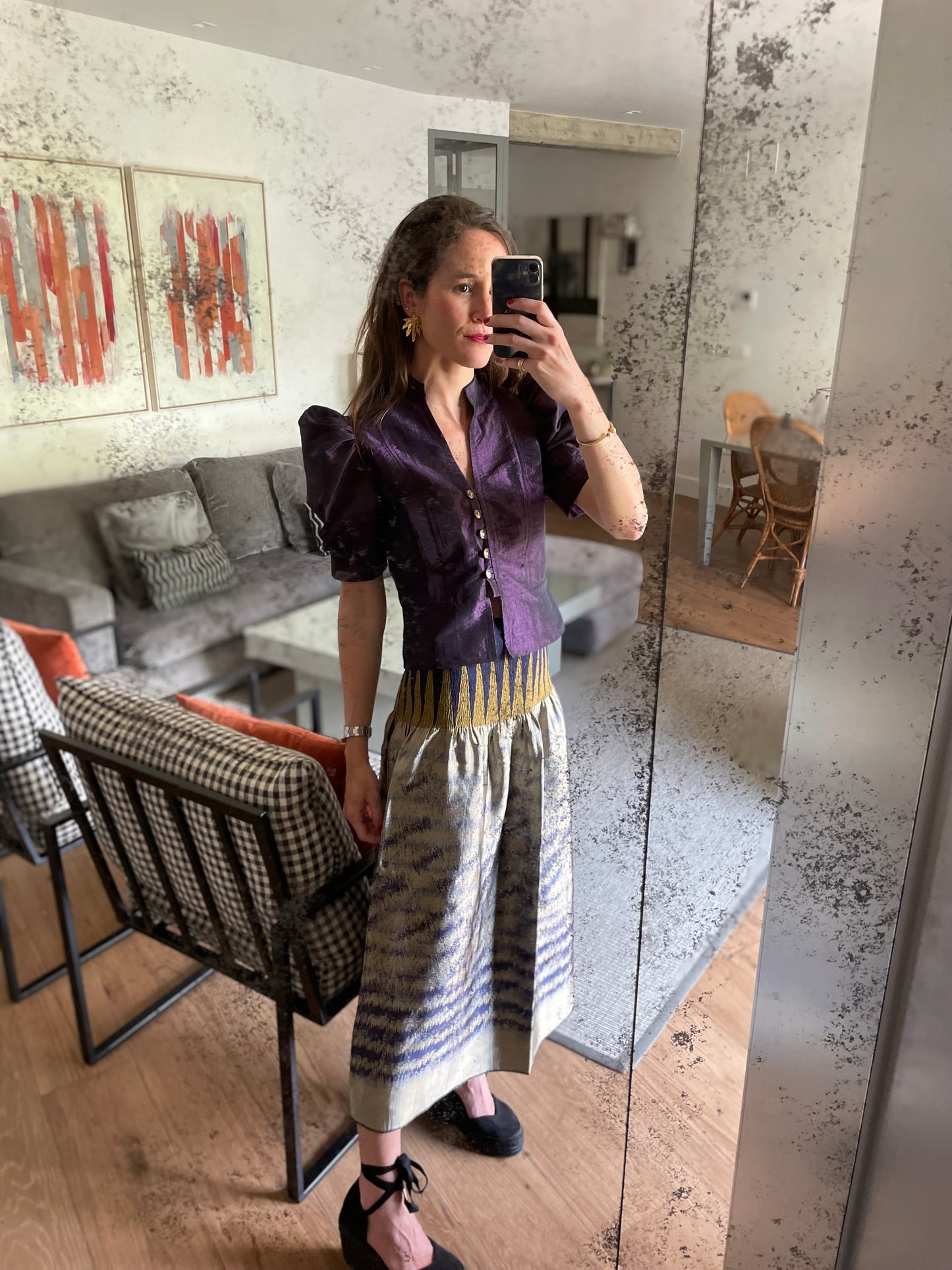 Falda Paris Dorada/Morada