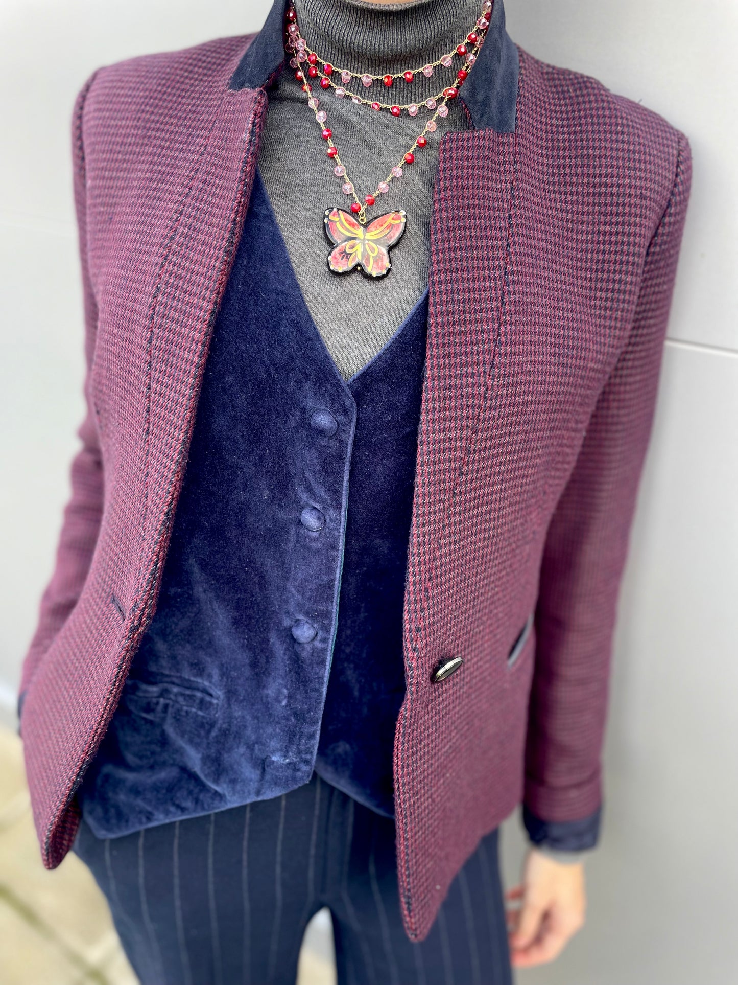Collar Mariposa Roja