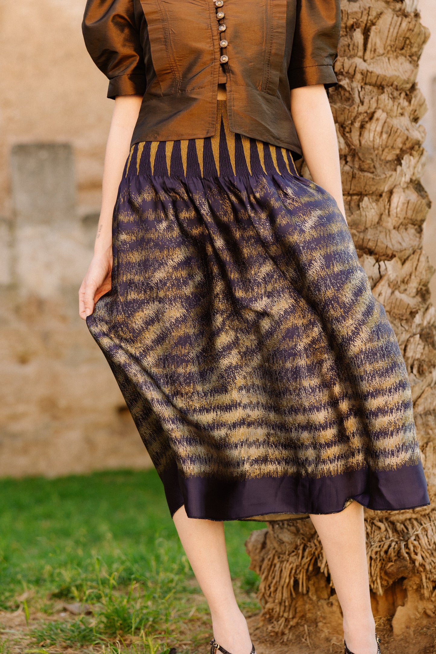 Falda Paris Dorada/Morada