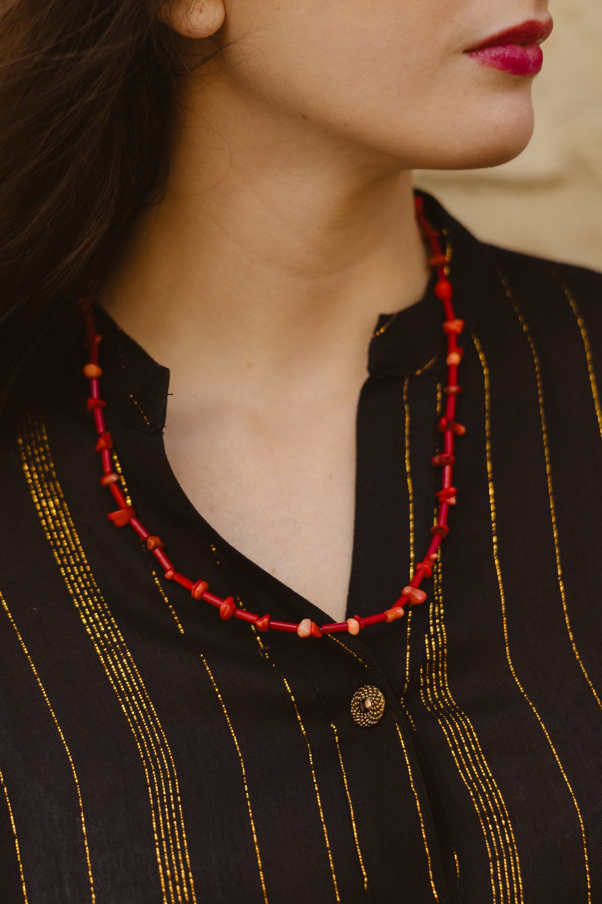 Collar Lussi Coral Rojo