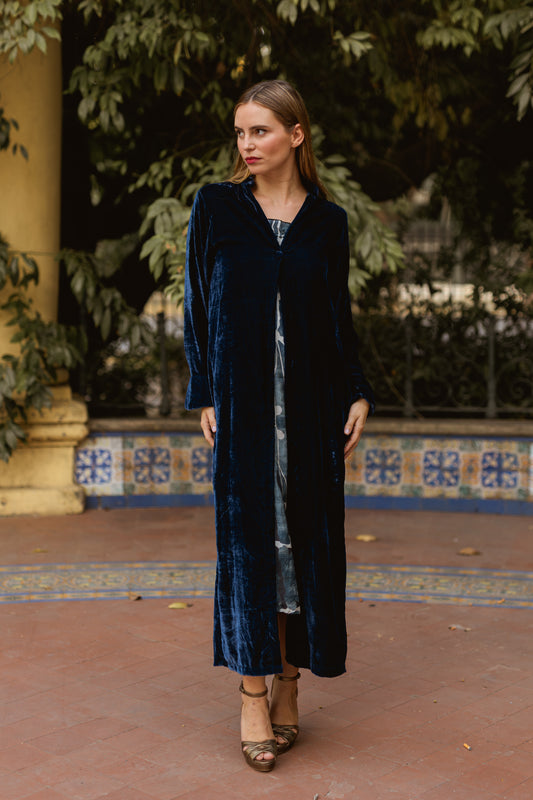 Chaqueta Terciopelo de Seda Azul Marina