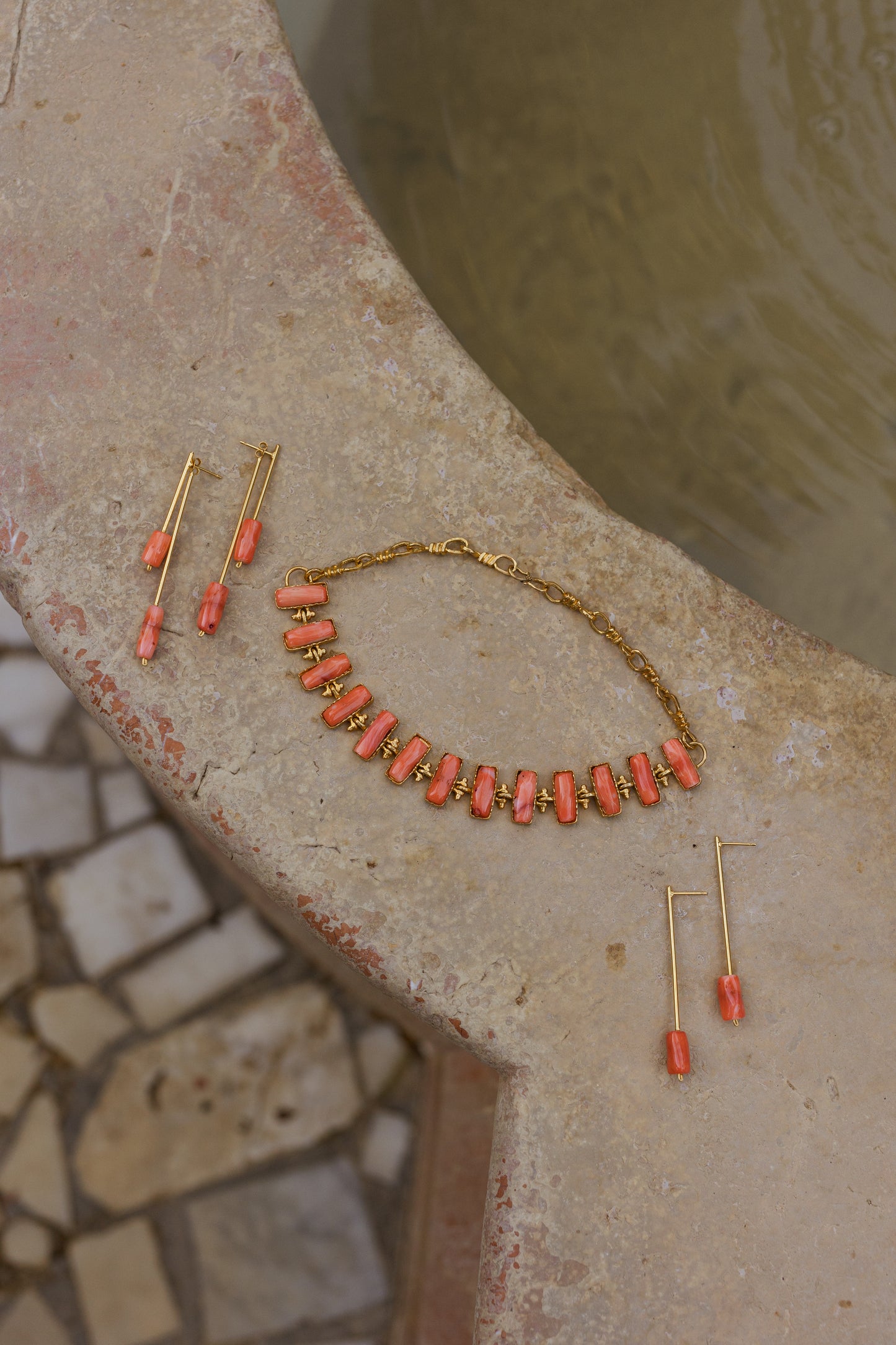 Pendientes Tinos Coral Desmontables