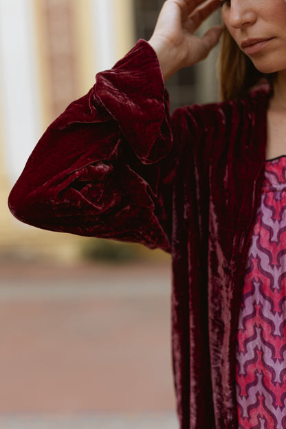 Chaqueta Terciopelo de Seda Guinda