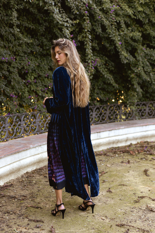 Chaqueta Terciopelo de Seda Azul Marina