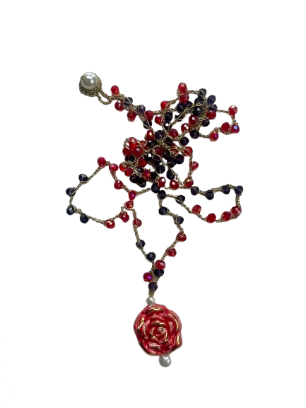 Collar Flor Roja