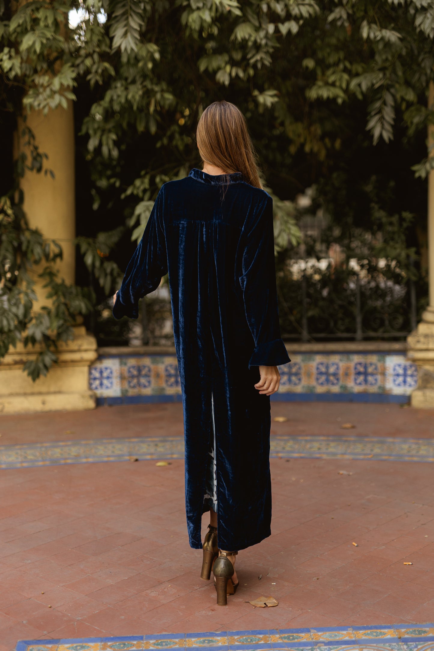 Chaqueta Terciopelo de Seda Azul Marina