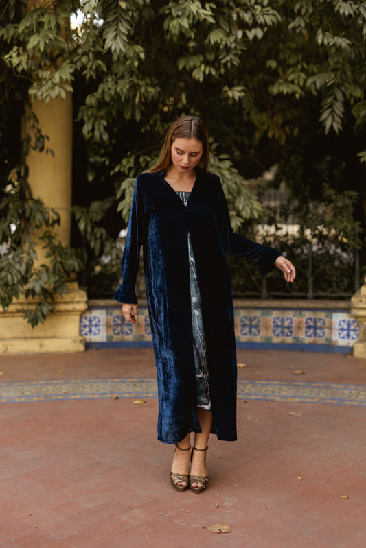 Chaqueta Terciopelo de Seda Azul Marina