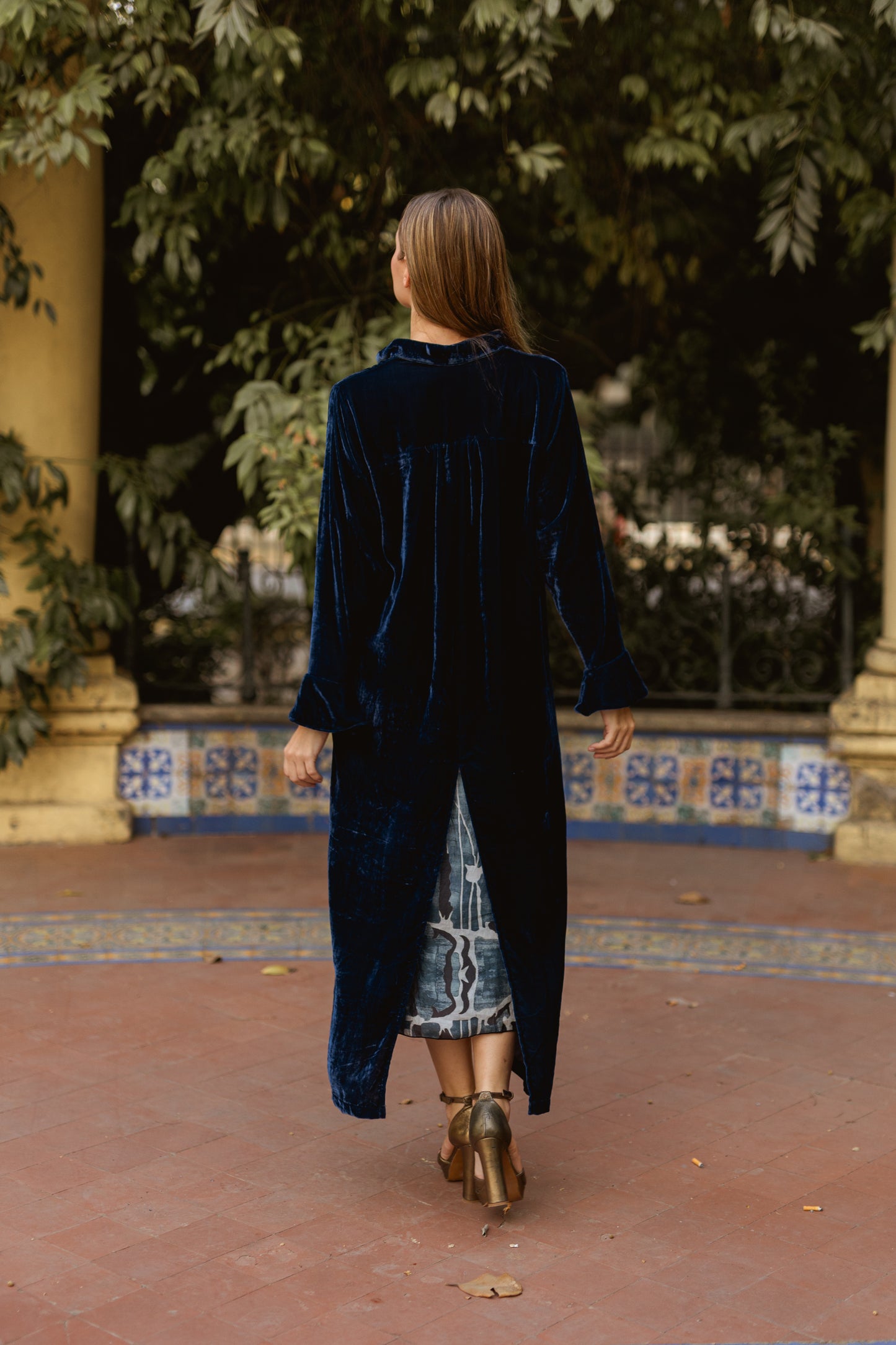 Chaqueta Terciopelo de Seda Azul Marina