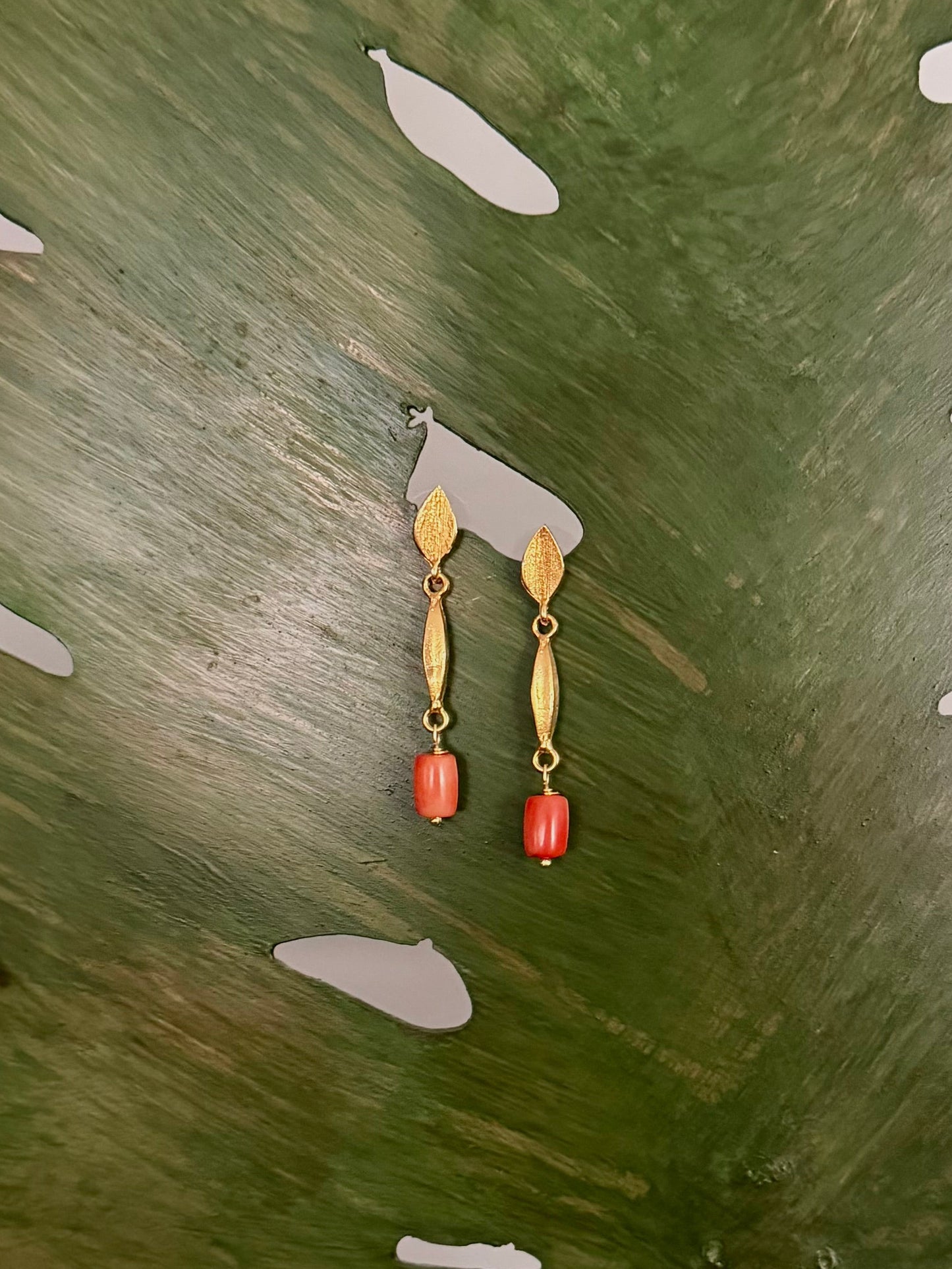 Pendientes Hoja Coral