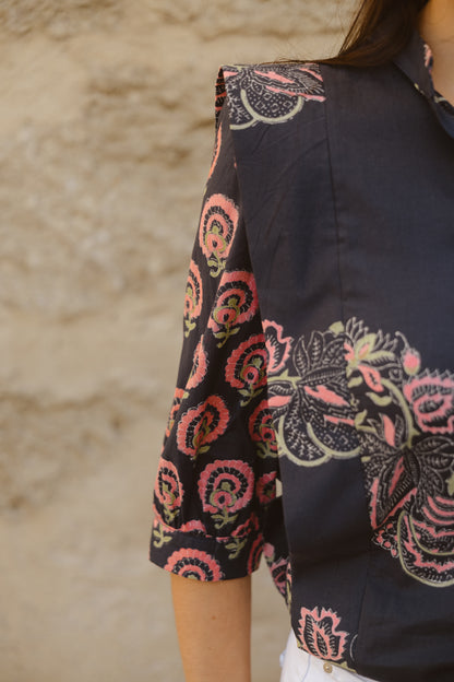 Camisa Gris Estampada Roma