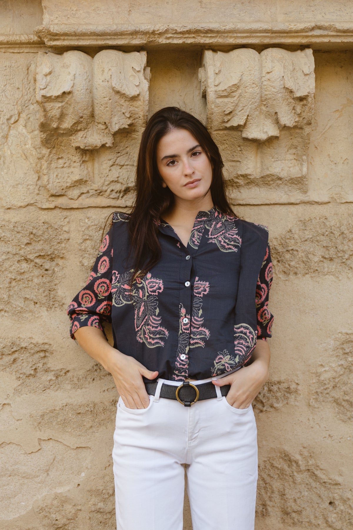 Camisa Gris Estampada Roma