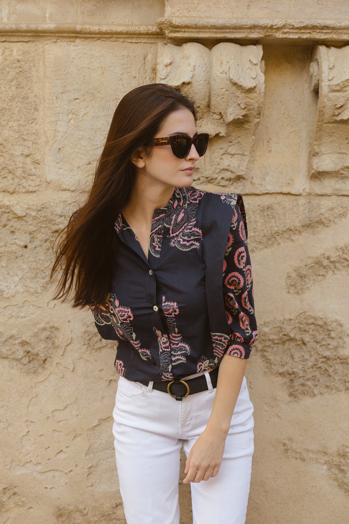 Camisa Gris Estampada Roma