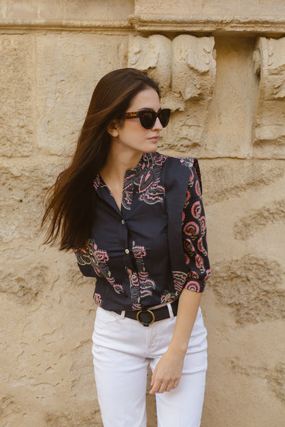 Camisa Gris Estampada Roma