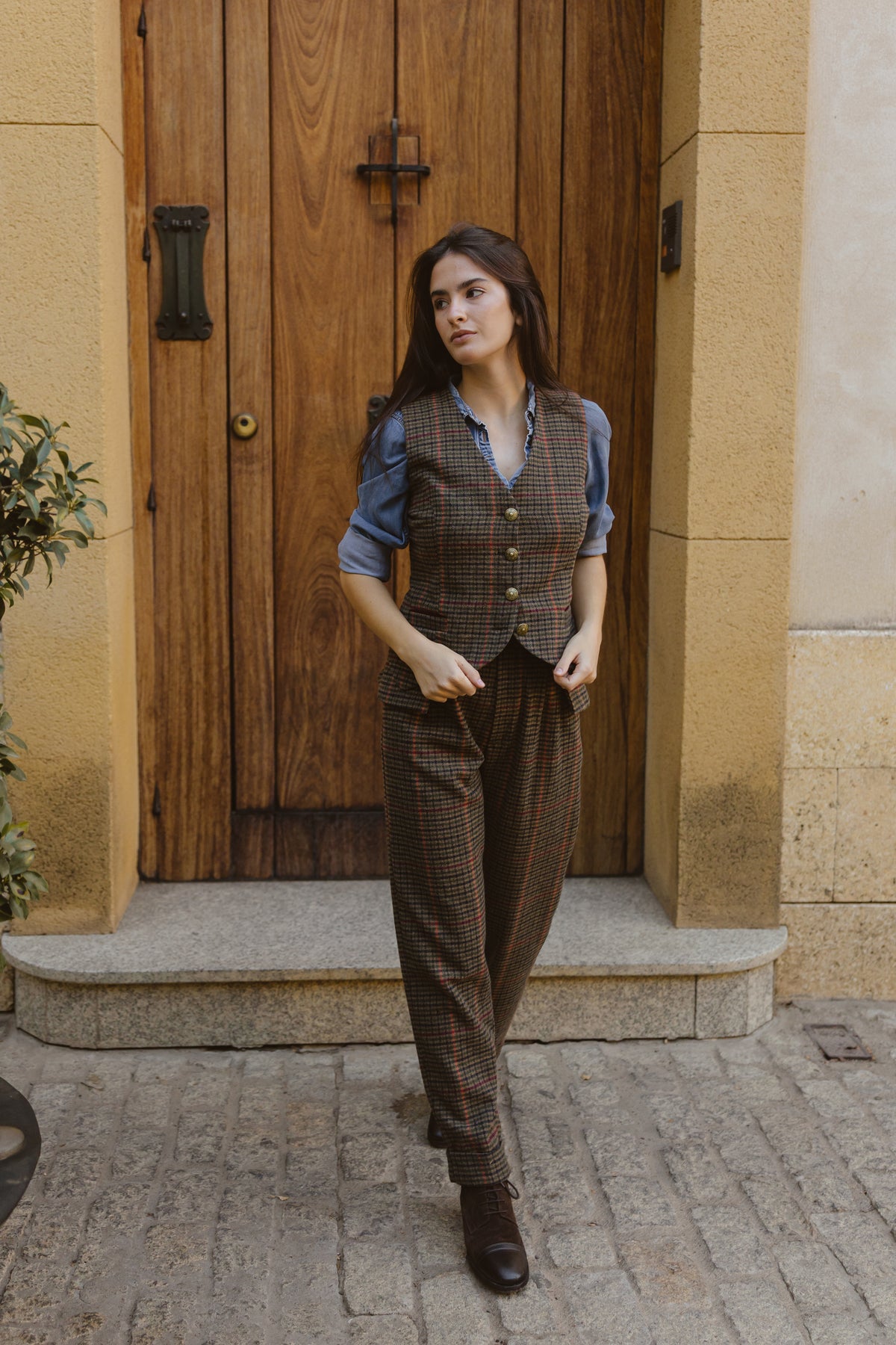 Pantalón Cuadros Verdes Petra