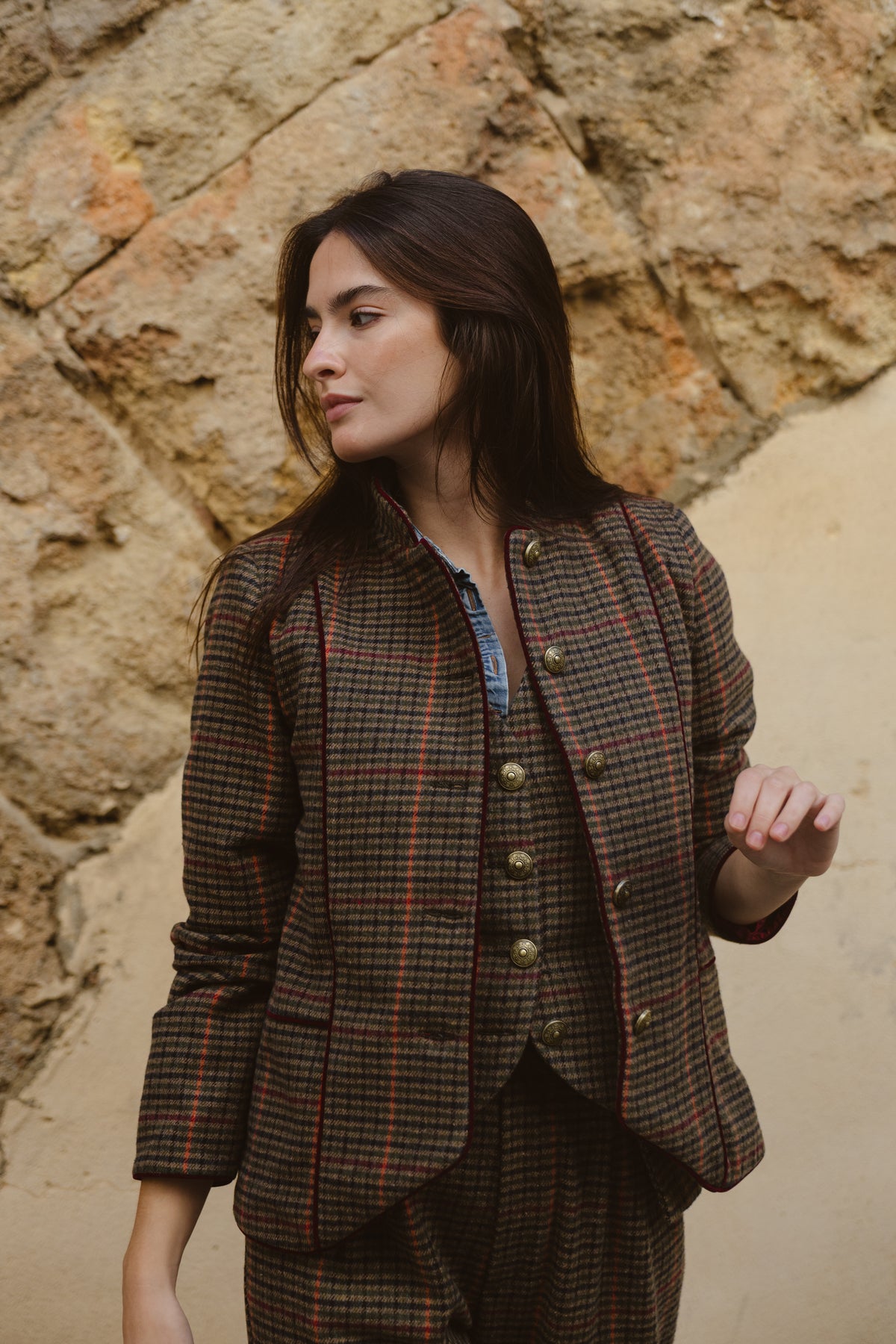 Chaqueta Cuadros Verdes Petra