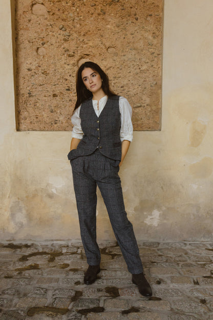Pantalón Cuadros Grises Bruna