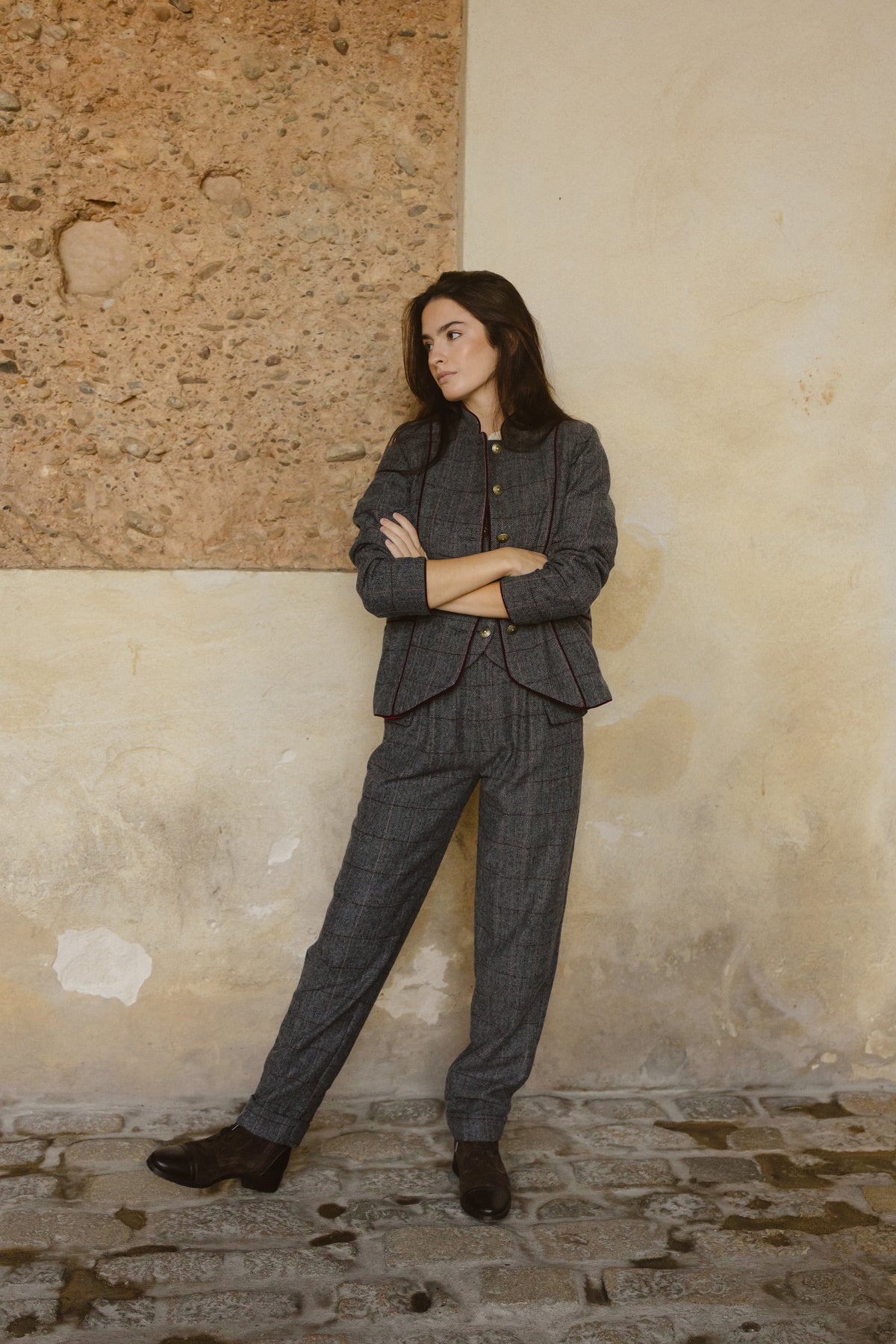 Pantalón Cuadros Grises Bruna